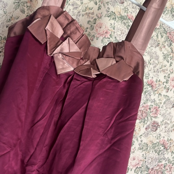 2000s dark violet satin flowy purple sleeveless blouse top by Intuitions sexy - Picture 1 of 12